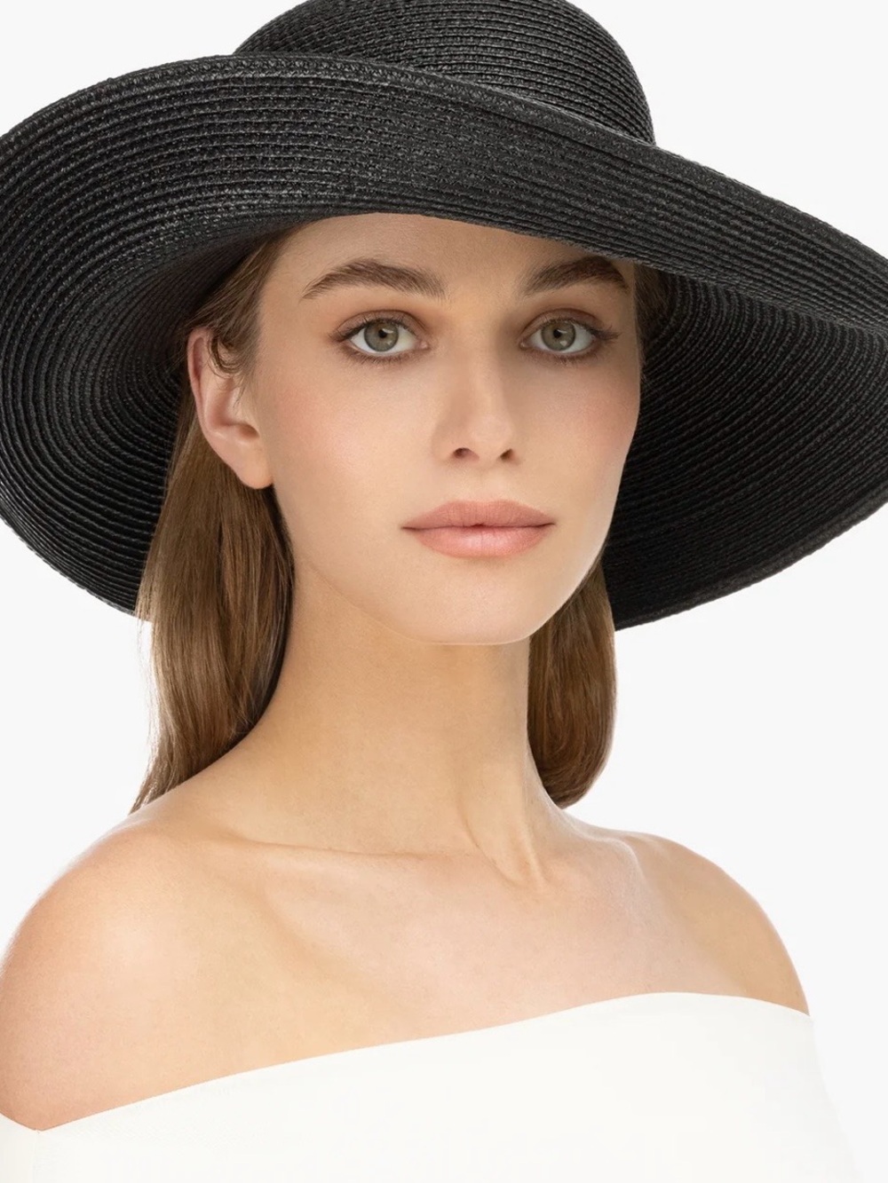 Hampton Straw Packable Black Wide-Brim Sun Hat by Eric Javits - Picture 5 of 10